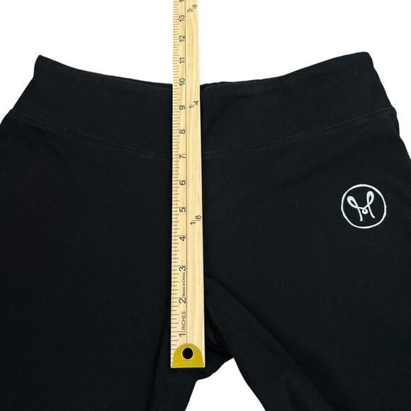 Mango & Mint Black Leggings Womens Size M Cotton Blend Flare Leg Stretch Yoga - Picture 7 of 9